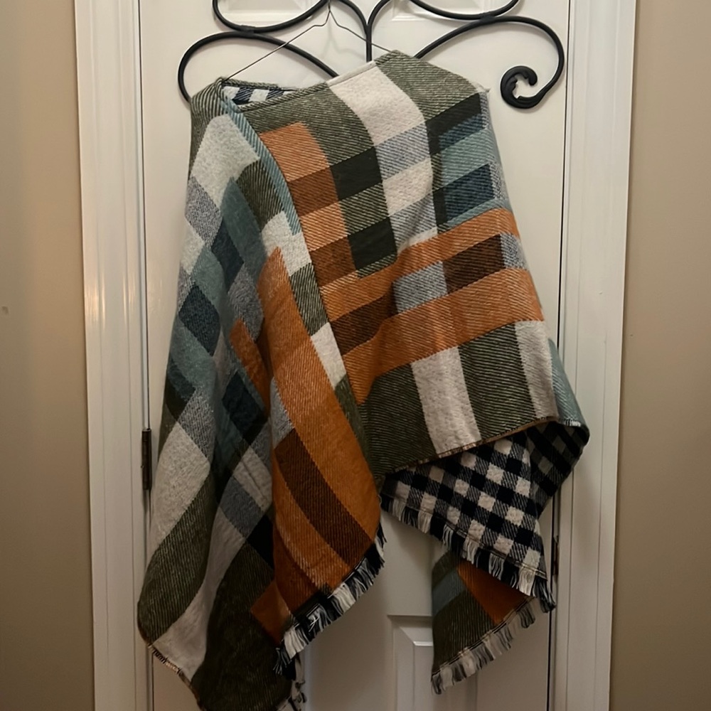 Cute Buffalo plaid shawl poncho